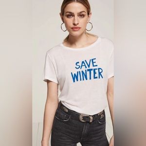 Reformation white Save Winter graphic t-shirt - limited edition